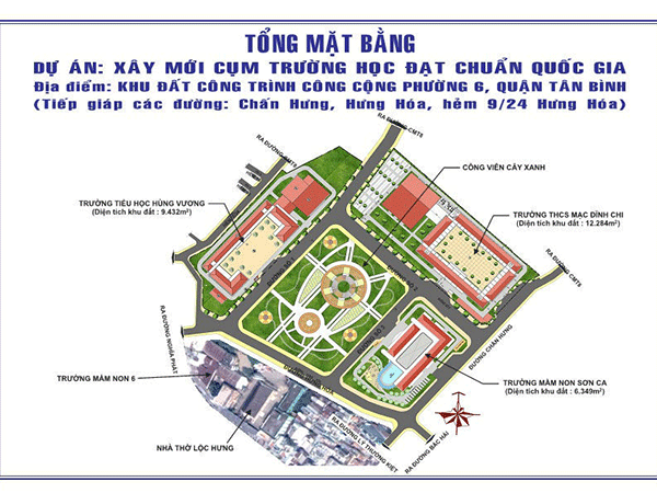 Hỗ trợ dự án giải phóng mặt bằng xây cụm trường công  lập tại Phường 6, Tân Bình