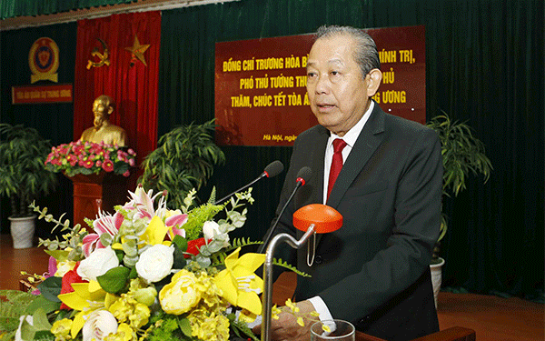 Phó Thủ tướng Thường trực Trương Hoà Bình thăm, chúc Tết các cơ quan tư pháp Bộ Quốc phòng