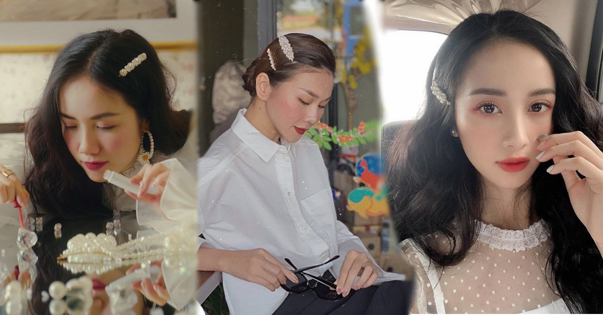 Từng bị cho là quê mùa, sến sẩm, vì sao kẹp tóc ngọc trai bất ngờ thành trend của các mỹ nhân Việt