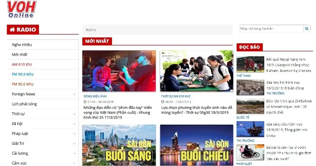 Thông báo tạm ngừng phát 3 kênh radio online trên website VOH và ứng dụng Radio VOH