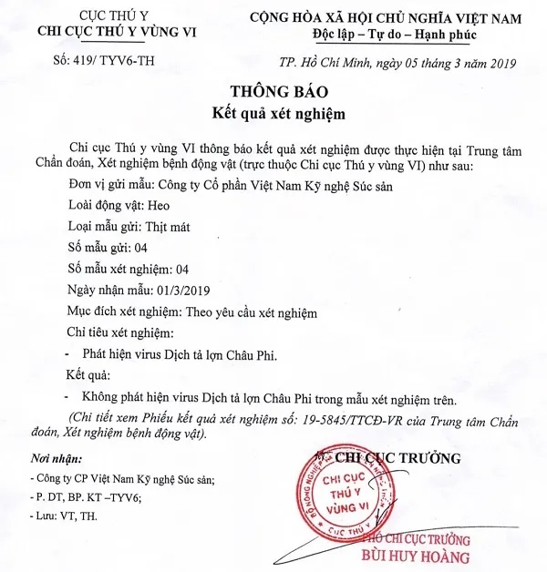 VISSAN cam kết cung cấp 100% thịt heo và sản phẩm chế biến từ thịt heo an toàn