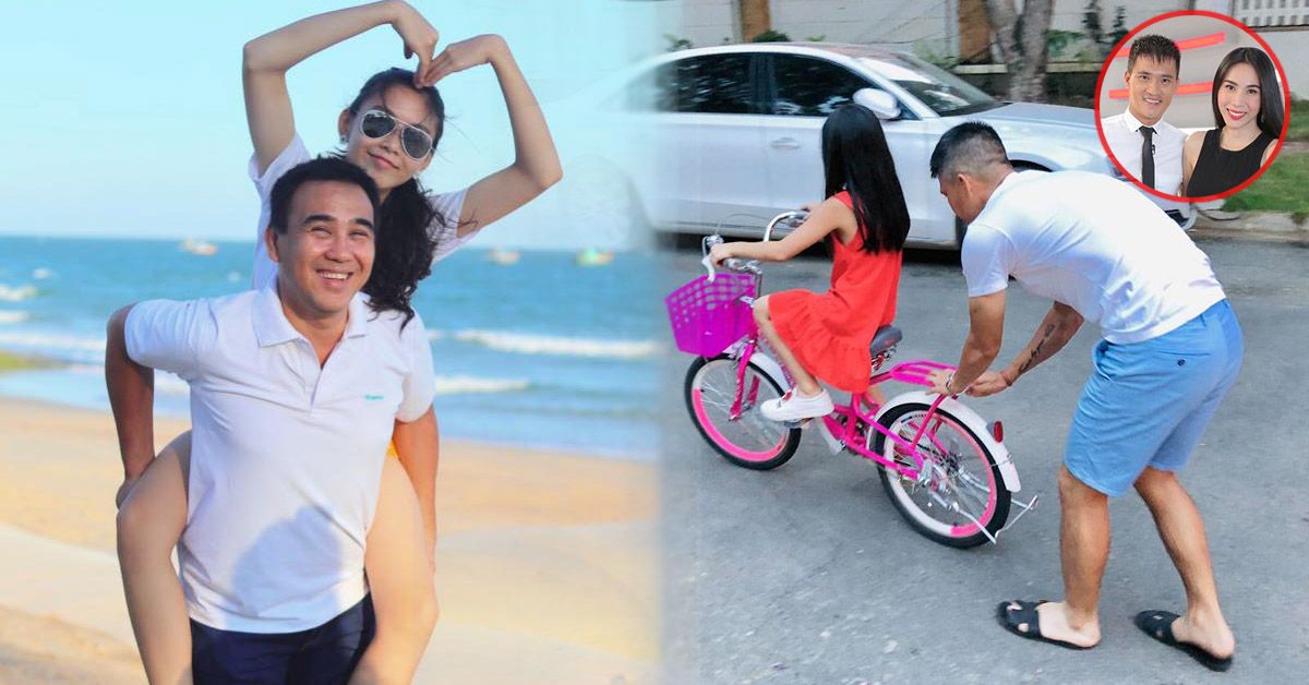 MC Quyền Linh khoe ảnh con gái cao hơn bố, Thủy Tiên - Công Vinh dạy ái nữ đi xe đạp