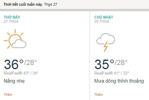 Dự báo thời tiết TPHCM cuối tuần (27/4 - 28/4): Sài Gòn nắng, chủ nhật có thể có dông rải rác