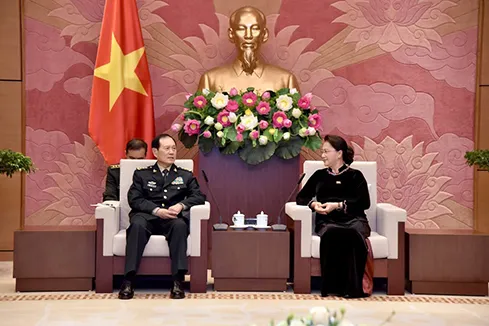 Chủ tịch Quốc hội Nguyễn Thị Kim Ngân tiếp Bộ trưởng Quốc phòng Trung Quốc