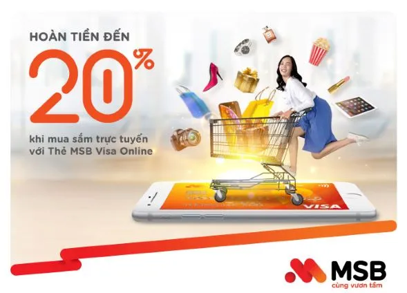 MSB ra mắt thẻ tín dụng hoàn tiền 20% khi chi tiêu online