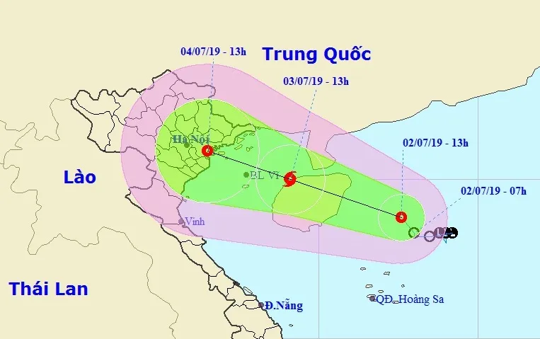 Ảnh hưởng của áp thấp nhiệt đới: Từ chiều mai vịnh Bắc Bộ nổi gió mạnh cấp 6