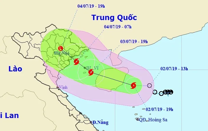 Bão số 2 (Bão MUN) cách đất liền các tỉnh Quảng Ninh-Hải Phòng khoảng 500km - tiến thẳng vào Bắc Bộ