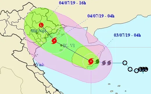 Khoảng 1 ngày nữa, bão số 2 đi vào đất liền các tỉnh từ Quảng Ninh đến Nam Định