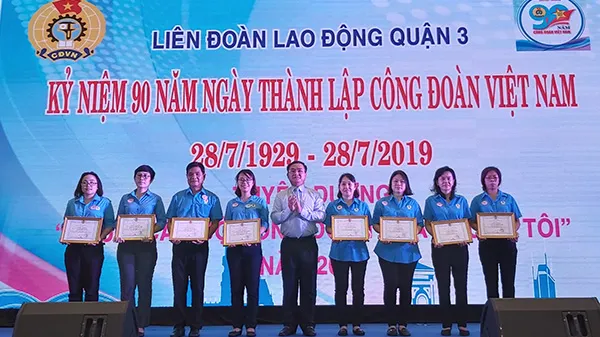 Liên đoàn lao động Quận 3 kỷ niệm 90 năm thành lập Công đoàn Việt Nam