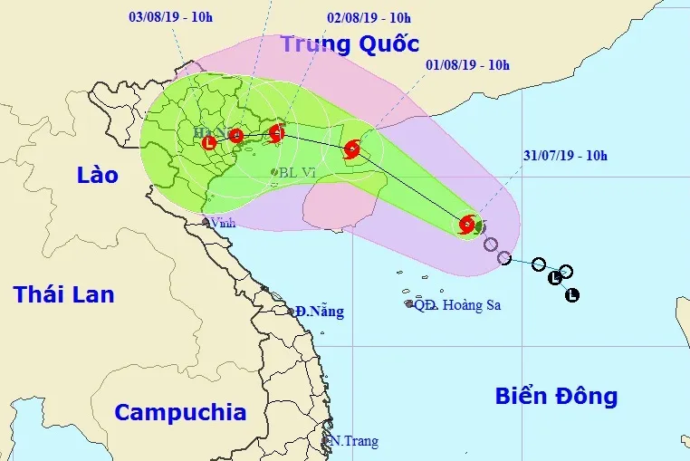 Bão số 3 cách quần đảo Hoàng Sa khoảng 240km