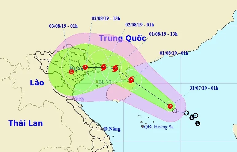 Áp thấp nhiệt đới hướng về các tỉnh từ Quảng Ninh đến Nam Định