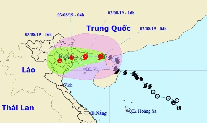 Chiều nay (2/8), bão số 3 vào khu vực từ Quảng Ninh đến Hải Phòng