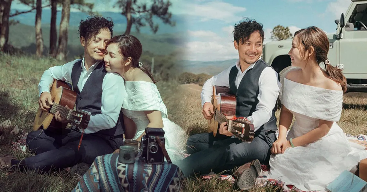 Bà xã rapper Tiến Đạt bất ngờ khoe loạt ảnh cưới giấu kín lâu nay