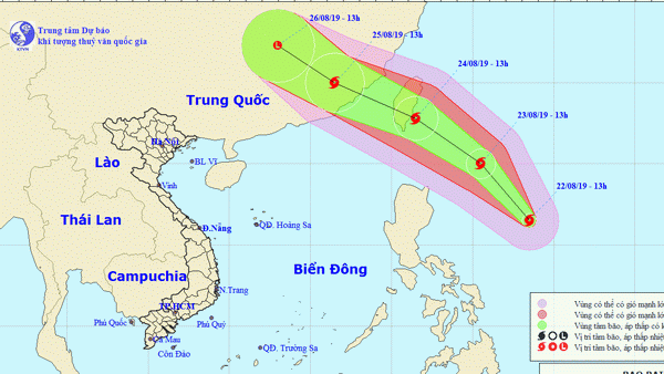 Tin bão Bailu ngày 22/8/2019