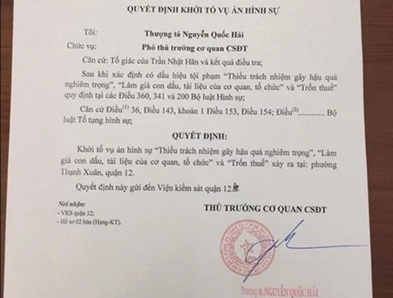 Bắt giam cán bộ thuế tiếp tay biến đất mặt tiền thành đất hẻm để trốn thuế tiền tỷ