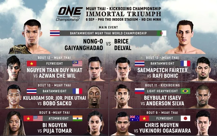 One Championship công bố lịch thi đấu chính thức cho sự kiện One: Immortal Triumph