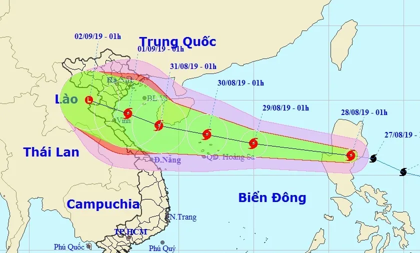 Bão Podul di chuyển nhanh, cách quần đảo Hoàng Sa chưa đầy 300km