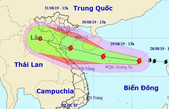 Bão số 4 (bão Podul) có thể đi vào các tỉnh từ Thanh Hóa đến Quảng Bình