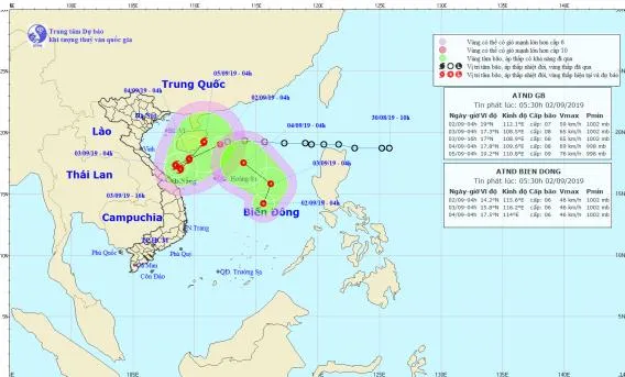  Dự báo thời tiết 2/9: Xuất hiện thêm áp thấp nhiệt đới ở giữa biển Đông