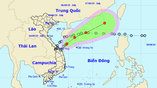 Tin áp thấp nhiệt đới ngày 4/9: Vùng biển từ Quảng Trị đến Quảng Ngãi gió mạnh cấp 6, giật cấp 8
