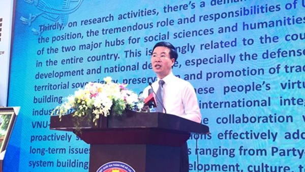 Trưởng Ban Tuyên giáo Trung ương Võ Văn Thưởng: Tự hào là sinh viên của Trường Đại học KHXHNV TPHCM