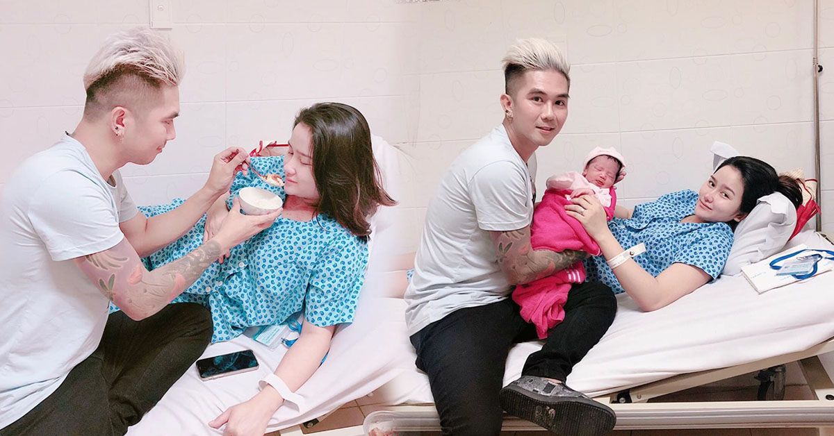 Hạnh phúc đón con gái chào đời, Khánh Đơn tận tình chăm sóc bà xã khiến ai cũng xuýt xoa, cảm động