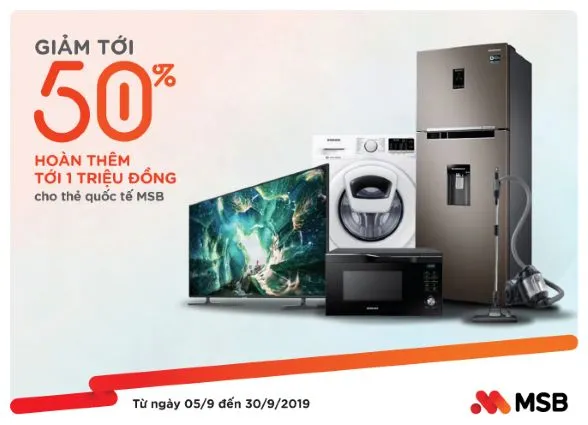 Cùng MSB dự ‘đại tiệc’ Samsung  với mức giảm giá tới 50% và hoàn tiền đến 1 triệu đồng