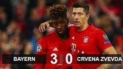 Diễn biến trận Bayern Munich vs FK Crvena Zvezda: ‘Hùm xám’ ra quân thuận lợi