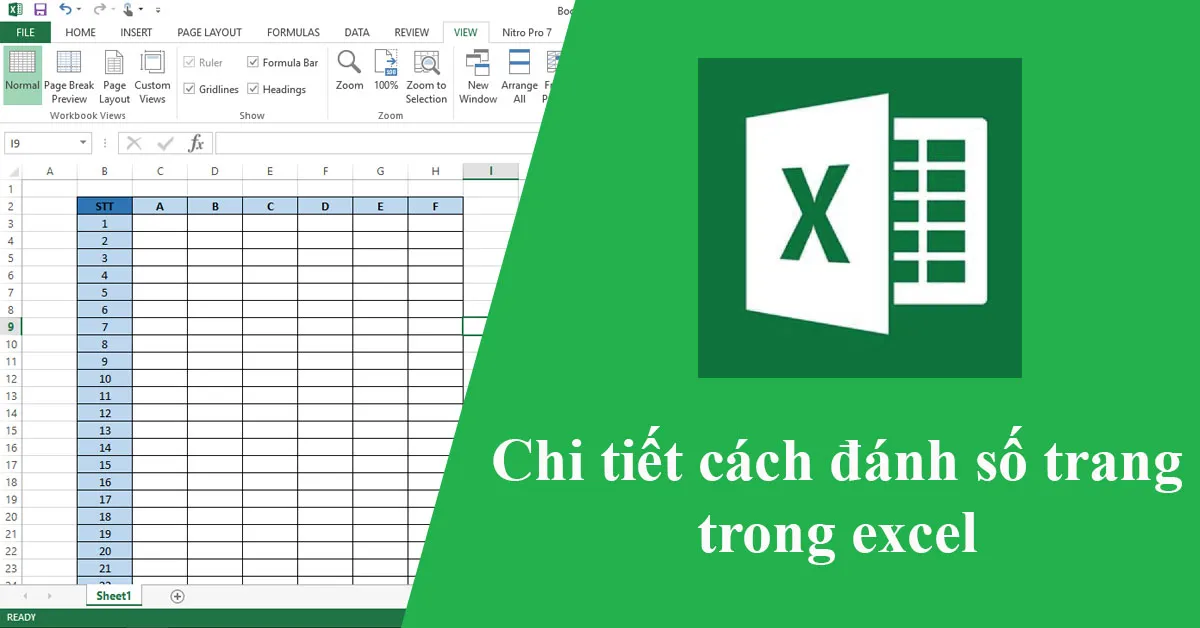 Chi tiết cách đánh số trang trong excel