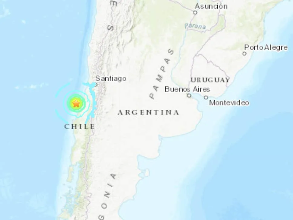 Động đất mạnh 6,8 độ richter ngoài khơi bờ biển Chile, chưa có cảnh báo sóng thần