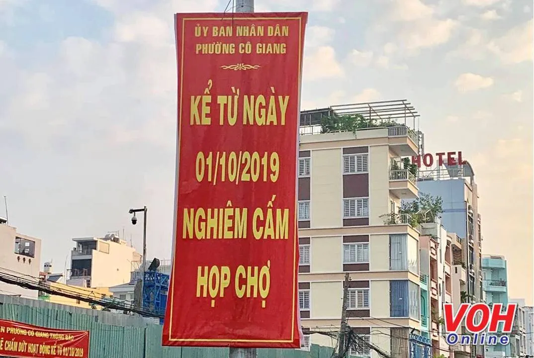 Từ ngày 1/10, chấm dứt hoạt động chợ lề đường Cô Giang
