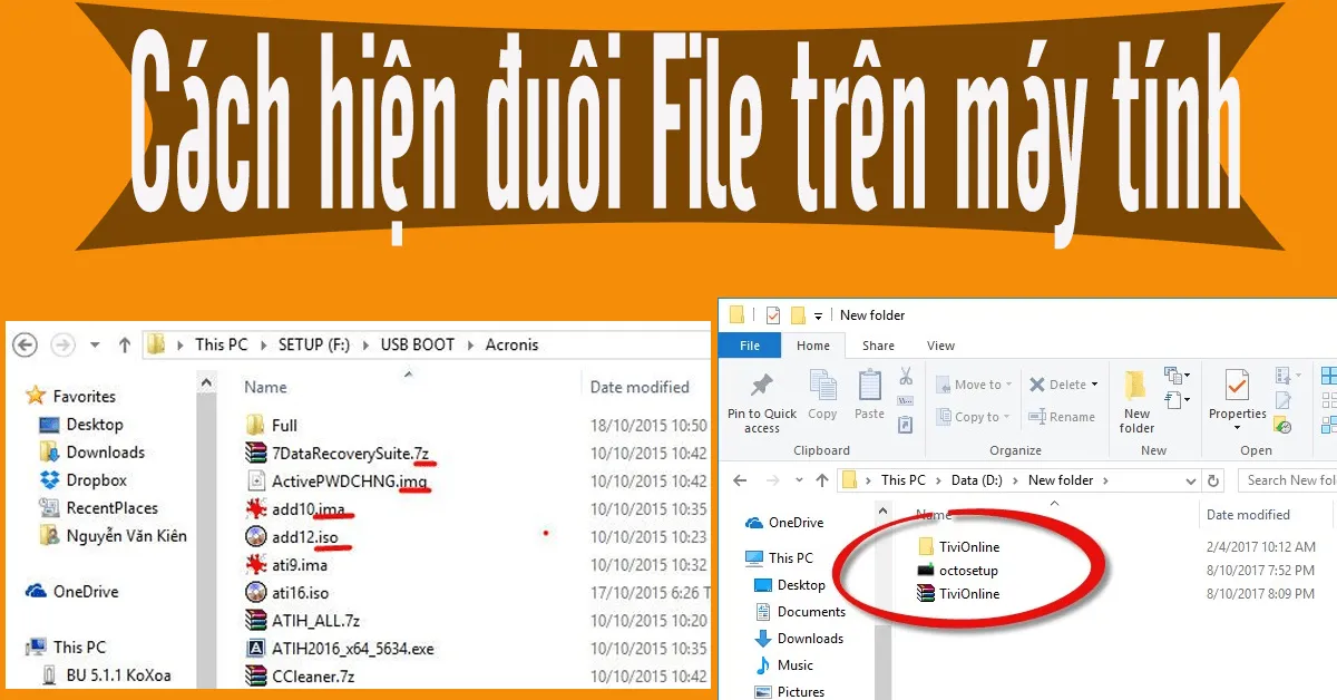 Cách hiện đuôi File trên máy tính