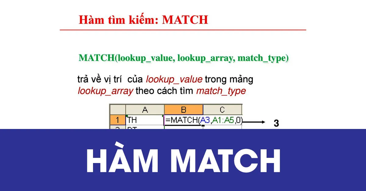 Hướng dẫn cách sử dụng hàm Match đơn giản nhất