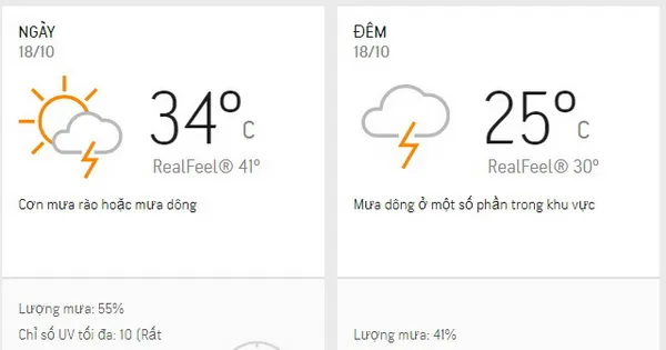 Dự báo thời tiết TPHCM hôm nay 18/10: Có mưa dông nhẹ