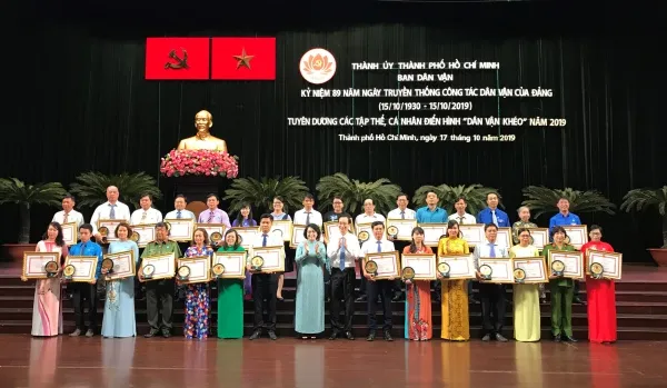 TPHCM: Tuyên dương 186 tập thể, cá nhân điển hình “Dân vận khéo” năm 2019