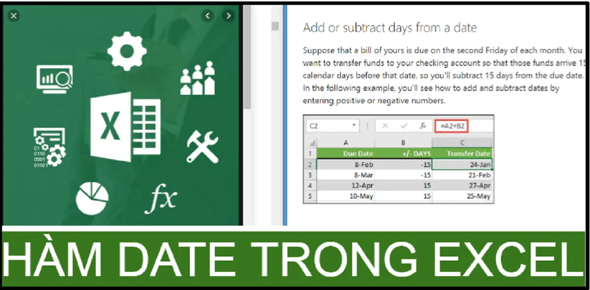 Hướng dẫn chi tiết cách sử dụng hàm DATE trong Excel