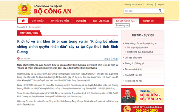 Khởi tố vụ án, khởi tố bị can trong vụ án gây nổ tại Cục thuế tỉnh Bình Dương