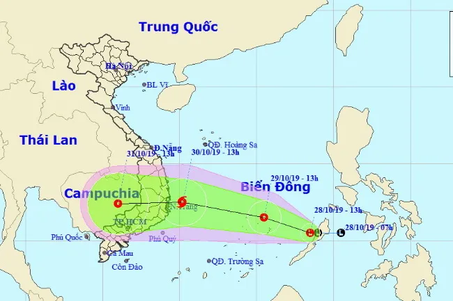 Vùng áp thấp trên Biển Đông mỗi giờ đi được 15-20km, có thể mạnh thêm