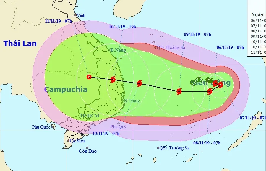 Bão số 6 di chuyển chậm khoảng 5km/giờ và ngày càng mạnh thêm