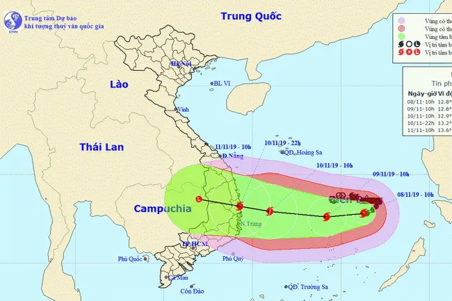 Bão số 6 (Nakri) mạnh cấp 11, di chuyển chậm theo hướng Tây Tây Nam