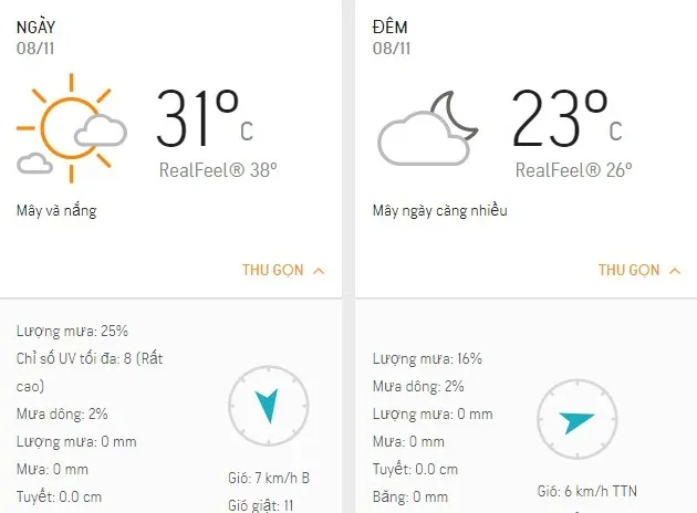 Dự báo thời tiết TPHCM hôm nay 8/11: Trời nắng xen mây