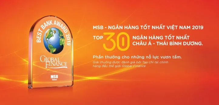 MSB vào top 30 ngân hàng tốt nhất Châu Á - Thái Bình Dương năm 2019