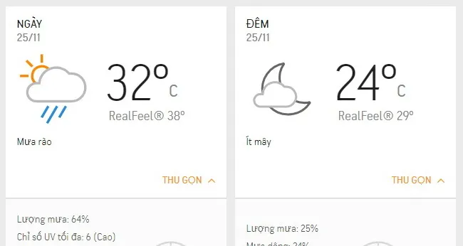 Dự báo thời tiết TPHCM hôm nay 25/11: Chiều mưa rào vài nơi