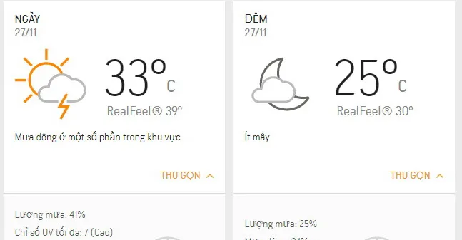 Dự báo thời tiết TPHCM hôm nay 27/11: Chiều có mưa dông rải rác