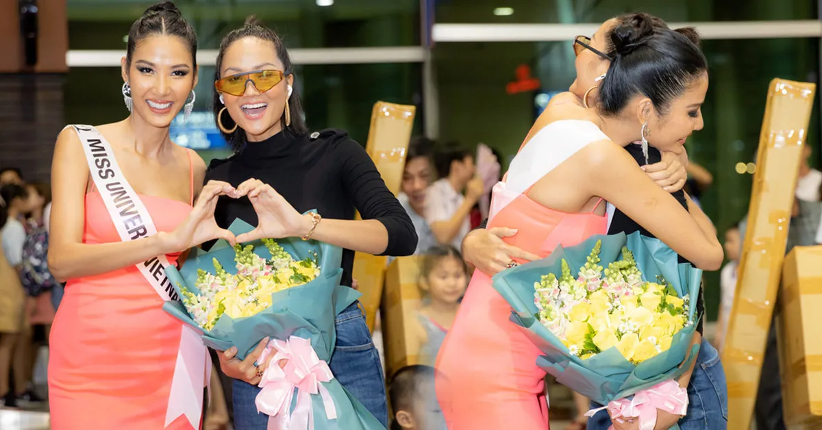 Hoàng Thùy lên đường tham dự Miss Universe 2019, HHen Niê giản dị ra tiễn người chị thân thiết