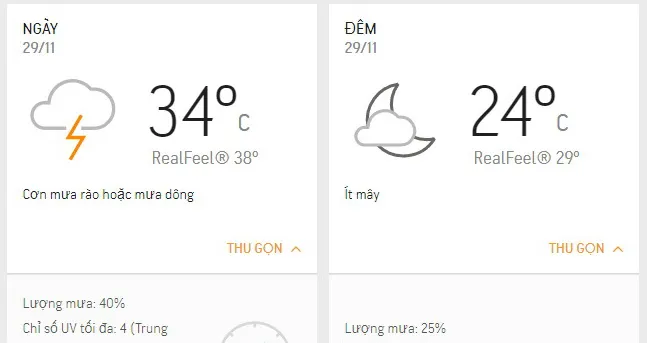 Dự báo thời tiết TPHCM hôm nay 29/11: Mưa dông rải rác