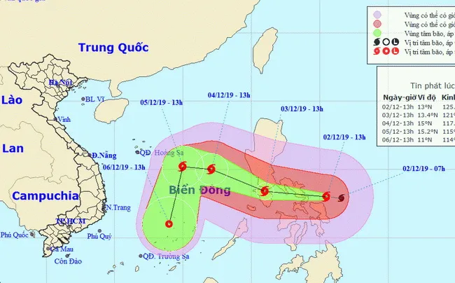 Bão Kammuri giật cấp 17, đang tiến sát đất liền Philippines