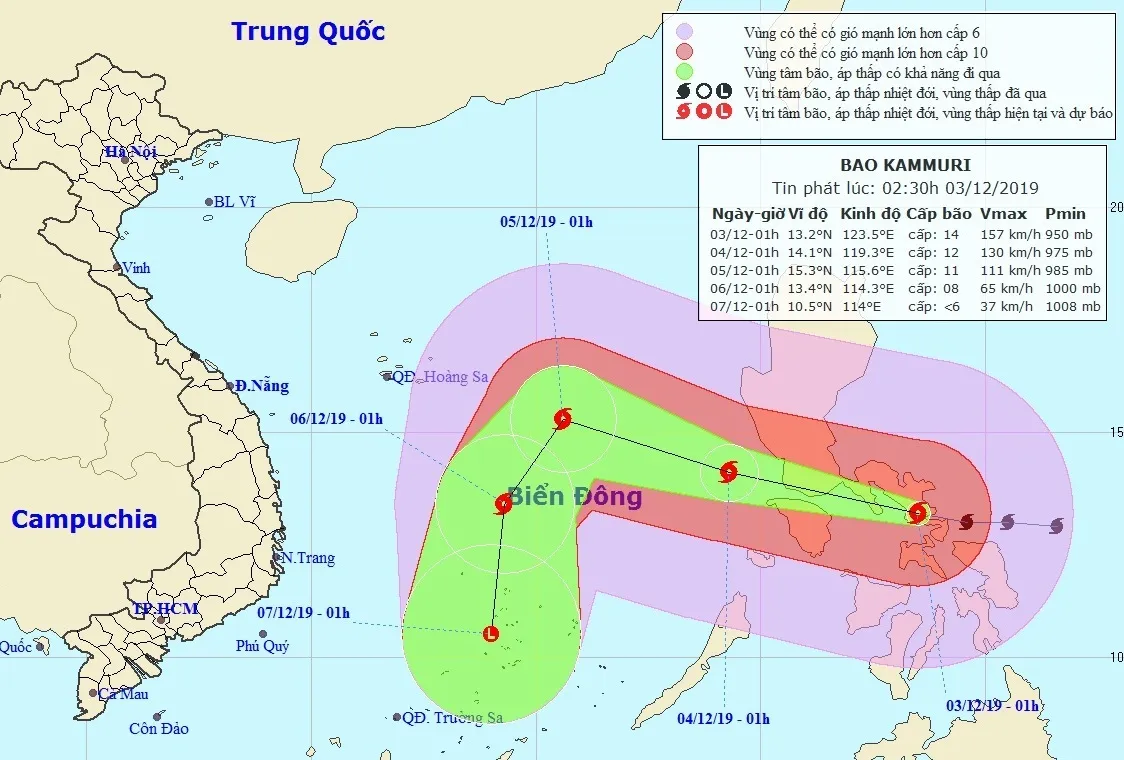 Bão Kammuri sắp đi vào Biển Đông, biển động dữ dội