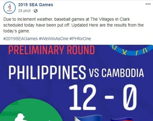 SEA Games 30: Nhiều môn thi đấu tiếp tục bị hoãn do mưa bão, bóng đá nam vẫn diễn ra