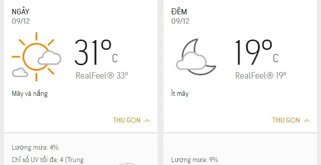 Dự báo thời tiết TPHCM hôm nay 9/12: Ngày nắng, nhiệt độ cao nhất 31 độ C